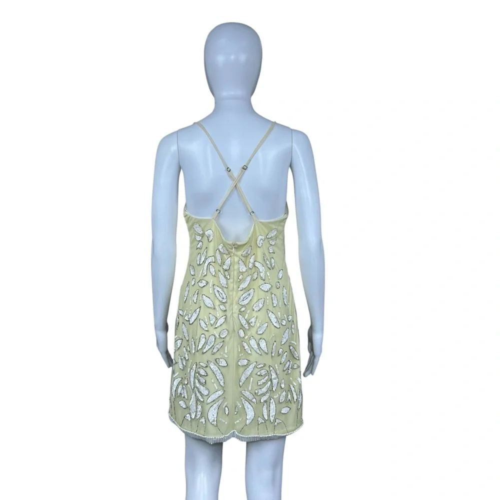 NBD Revolve Madeline Beaded Sequin Mini Dress Sz 6 Event Glam Party Coquette